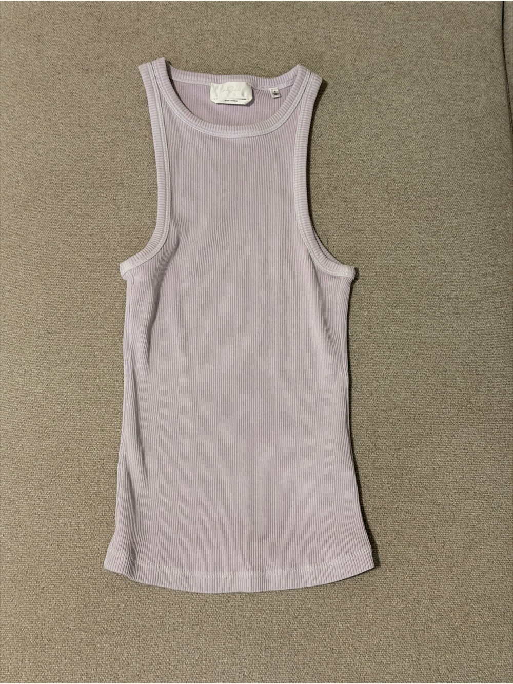 7 For All Mankind Lilac Ribbed Tank Top